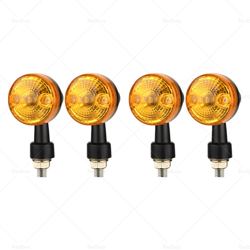 4 x Classic Motorcycle Indicators Blinkers Turn Signals Light Amber Universal