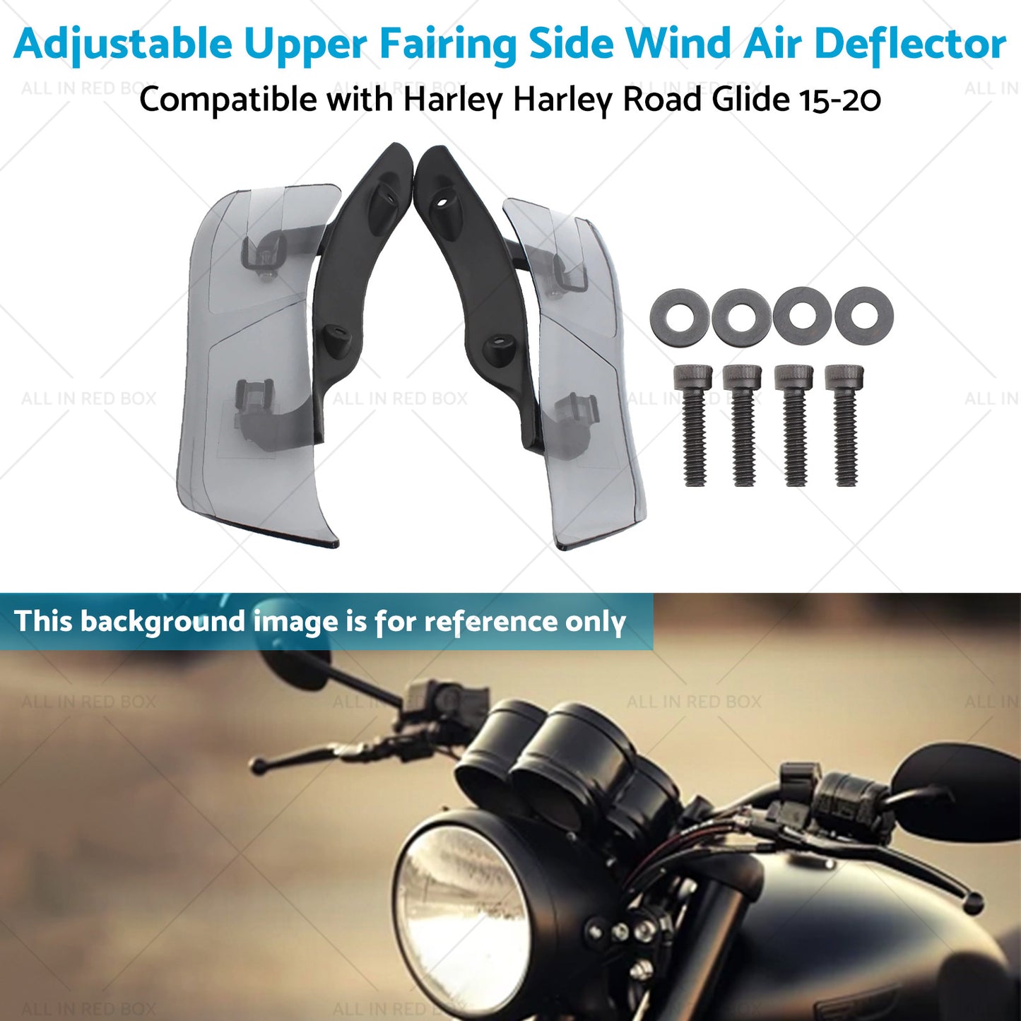 Adjustable Upper Fairing Side Wind Air Deflector Suitable For Harley Road Glide