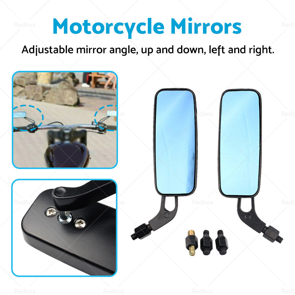 2x 8 10mm Motorcycle Mirrors Suitable For Chopper Cruiser Bobber Cafe Racer