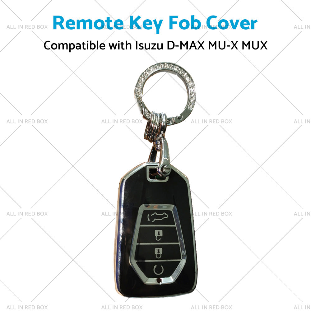 TPU Car Remote Key Fob Cover Suitable for Isuzu D-MAX MU-X MUX 4 Button Black