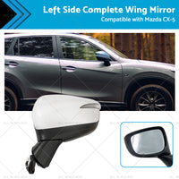 LH Door Wing Mirror Suitable for Mazda CX-5 2015-2016 No BlindSpot 8 Wires White