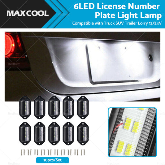 6LED License Number Plate Light Lamp Suitable For Truck SUV Trailer Lorry 12 24V