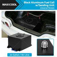 20 Gallon   80 Litre Black Aluminum Fuel Cell w Sending Unit