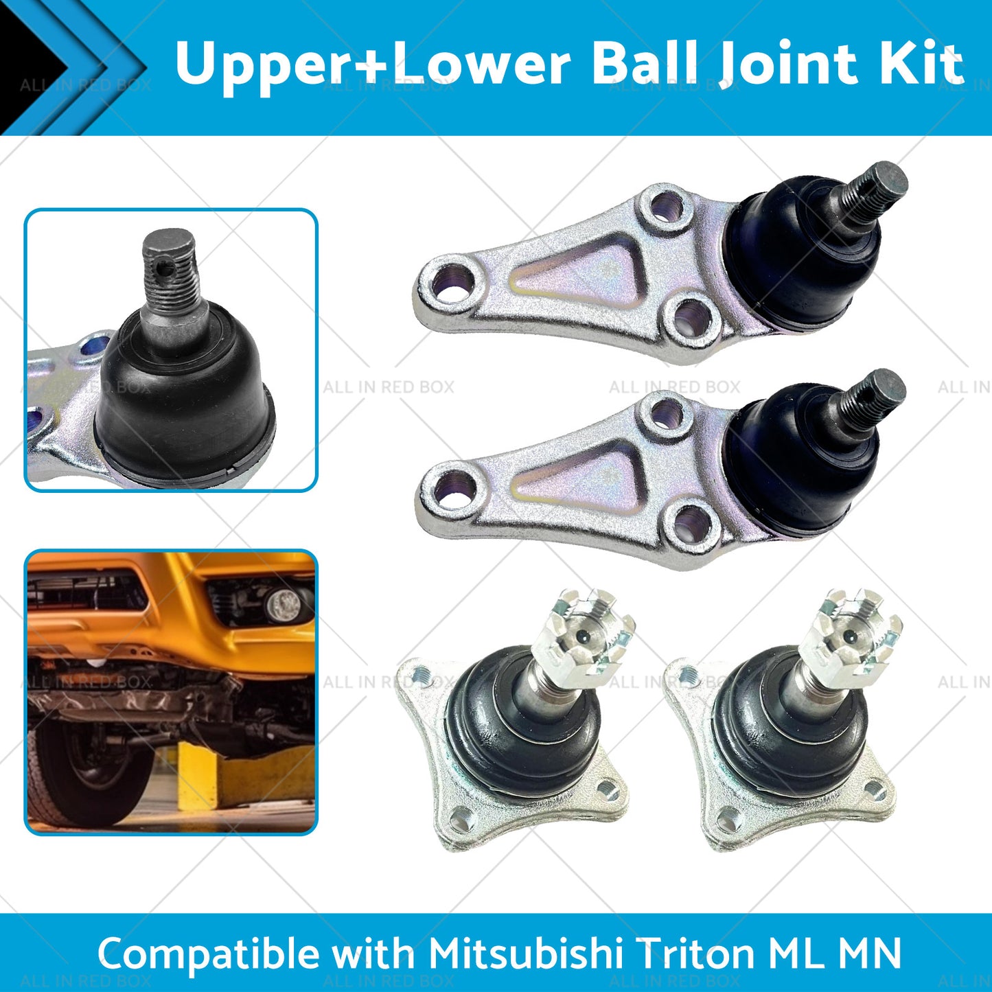 4pcs UpperLower Ball Joint Kit Suitable for Mitsubishi Triton ML MN UTE 4WD RWD