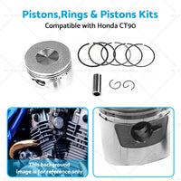 Suitable for Honda CT90 66-79 STD Piston Kit 47mm Rings Pin Clips