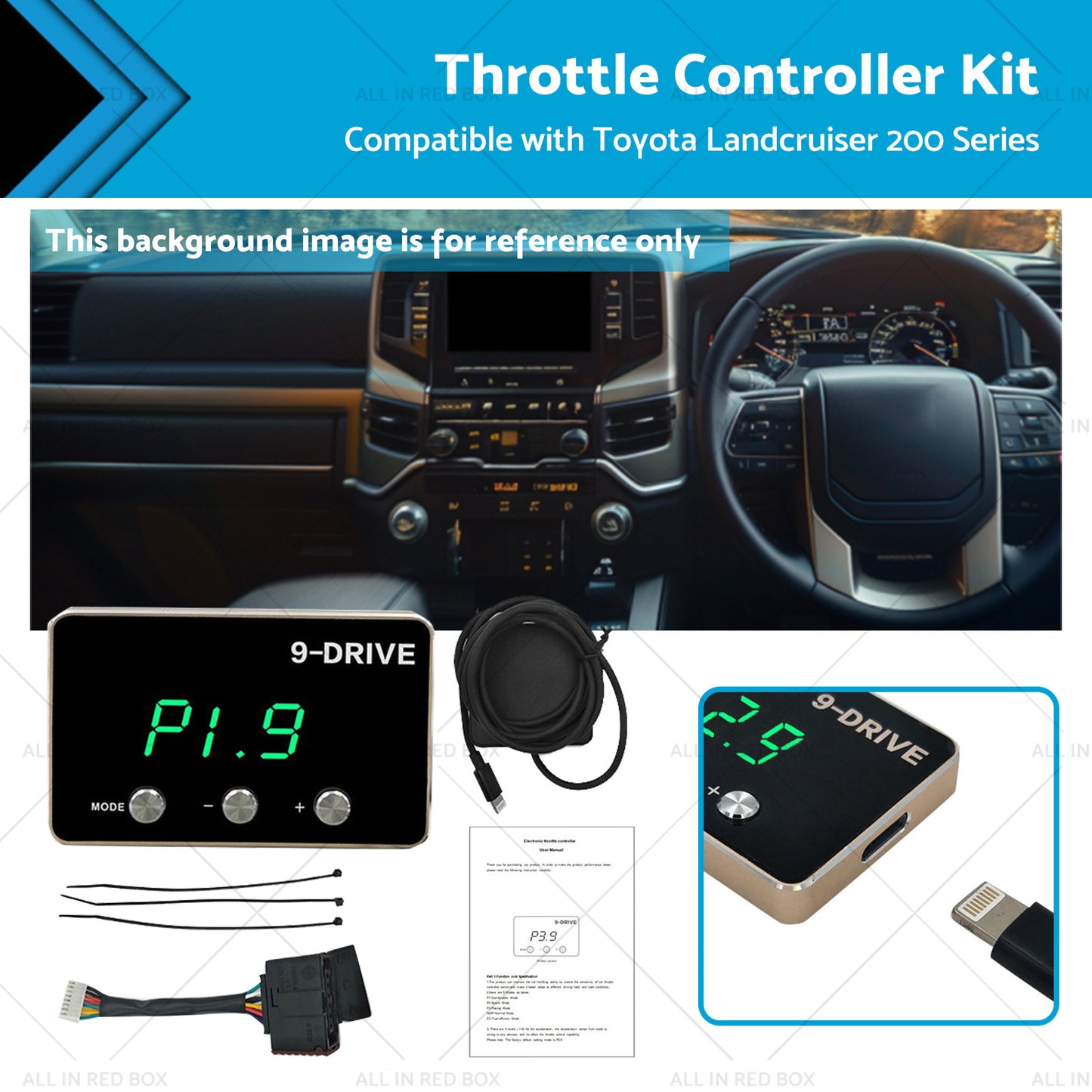 EVC Throttle Controller Kit Suitable for Toyota Landcruiser 200 Series 2009-2021