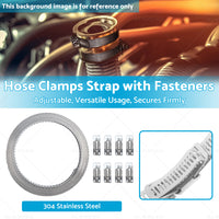 304 Stainless Steel Worm Clamp Hose Clamps Strap with Fasteners Adjustable DIY