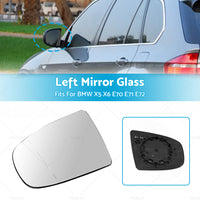 Left Heated Wing Side Mirror White Glass Fits For BMW X5 X6 E70 E71 E72