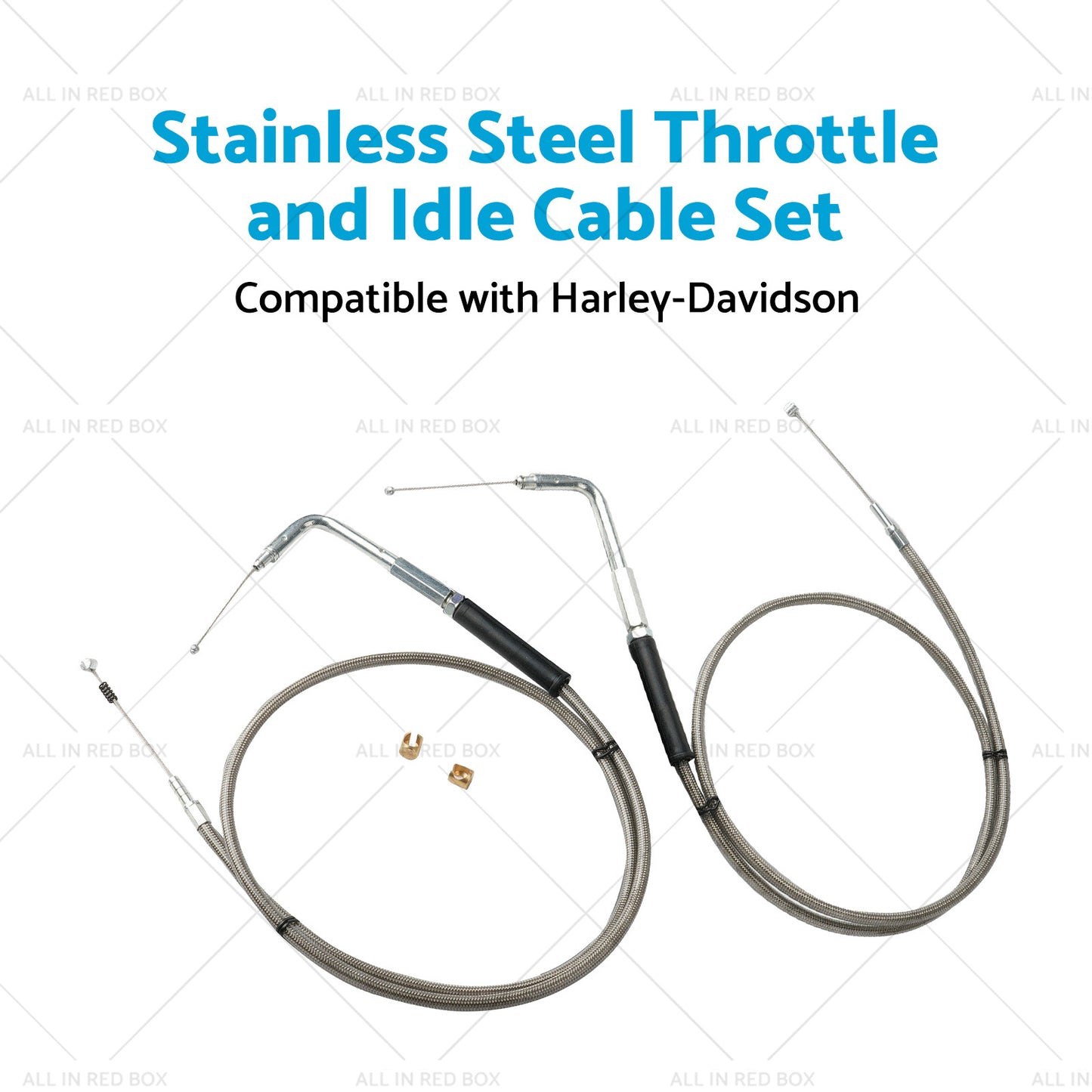 Stainless Steel 56-1 2 Throttle and Idle Cable Set Suitable for Harley-Davidson