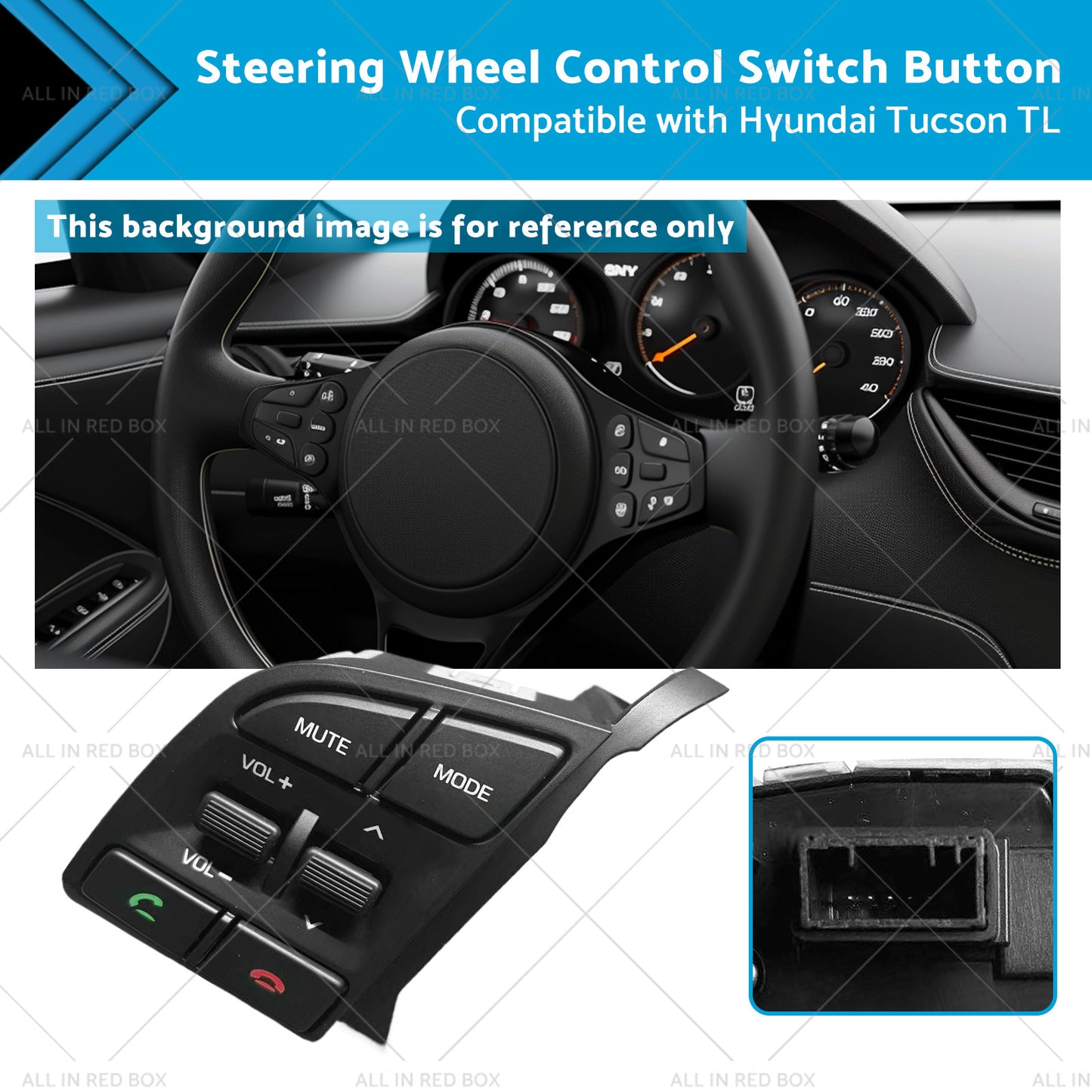 Left Steering Wheel Control Switch Button Suitable for Hyundai Tucson TL 15-19