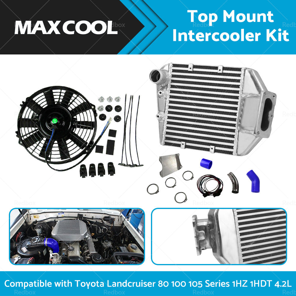 Intercooler Kit & Fan Suitable For Toyota Landcruiser 80 100 105 Series 1HZ 4.2L