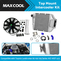 Intercooler Kit & Fan Suitable For Toyota Landcruiser 80 100 105 Series 1HZ 4.2L