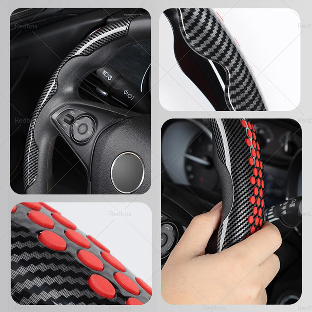 Carbon Fiber Universal Car Steering Wheel Booster Cover Non Slip Car Accessories