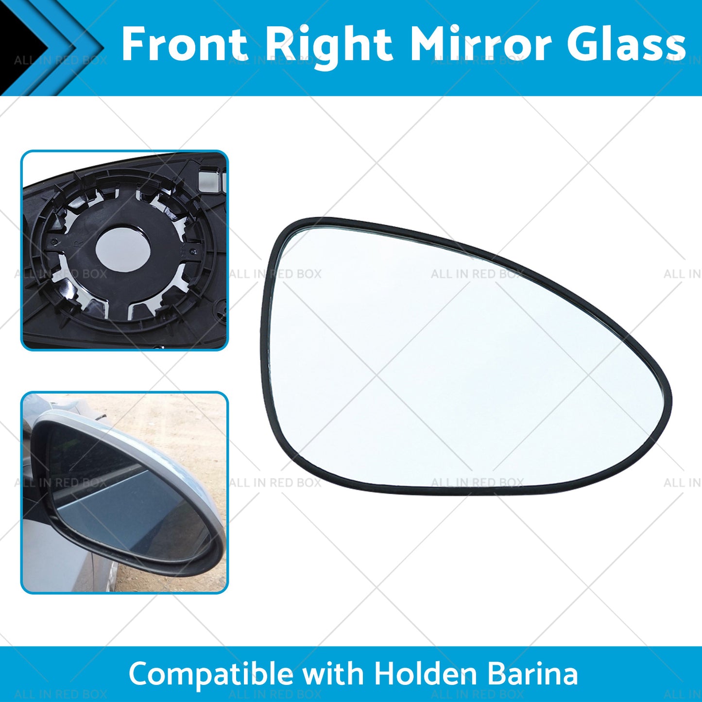 Suitable for Holden Barina 2011-ON Right Mirror Glass With Back Plate NO HEATED