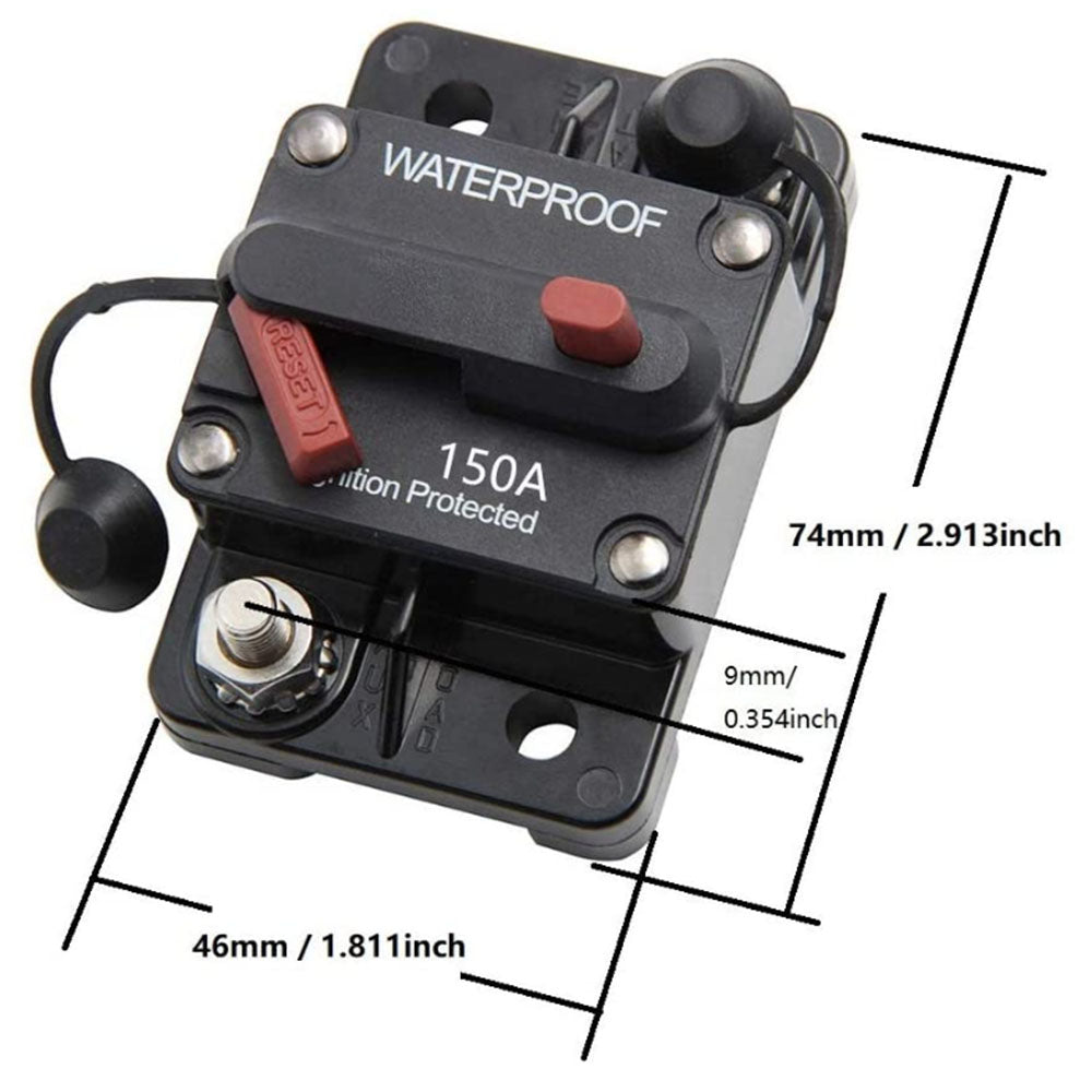 30-300AMP Car Circuit Breaker Fuse Reset Waterproof 12V-24V DC Car Boat Auto