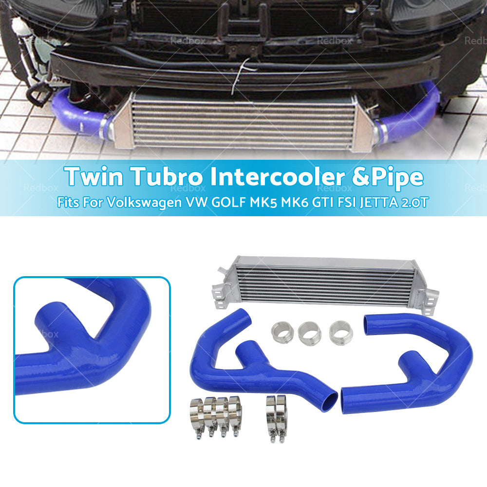 TWIN INTERCOOLER & PIPE FIT Volkswagen VW GOLF MK5 MK6 GTI FSI JETTA 2. 0T A3 S3