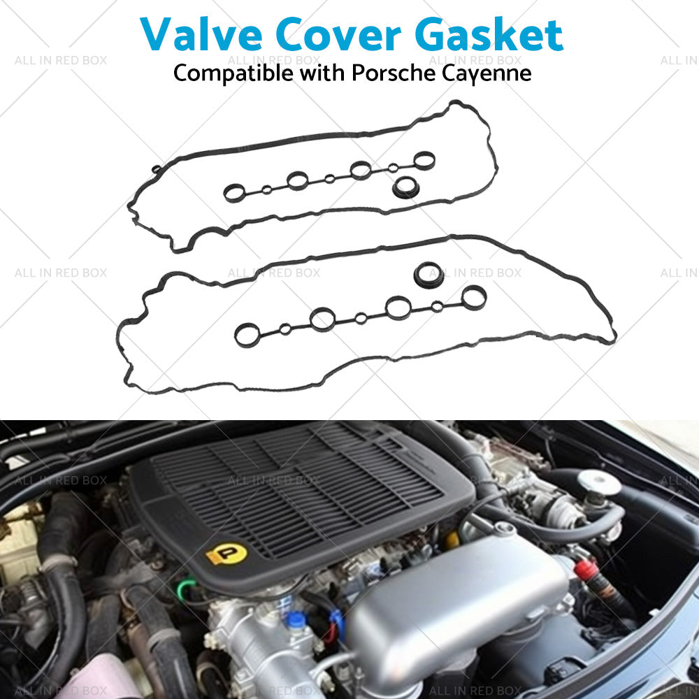 Left Right Valve Cover Gasket Spark Plug Seals Cam Gasket Suitable for Cayenne