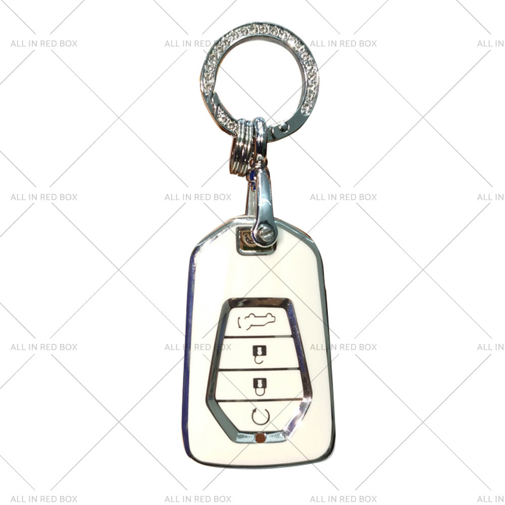 TPU Car Remote Key Fob Cover Suitable for Isuzu D-MAX MU-X MUX 4 Button White