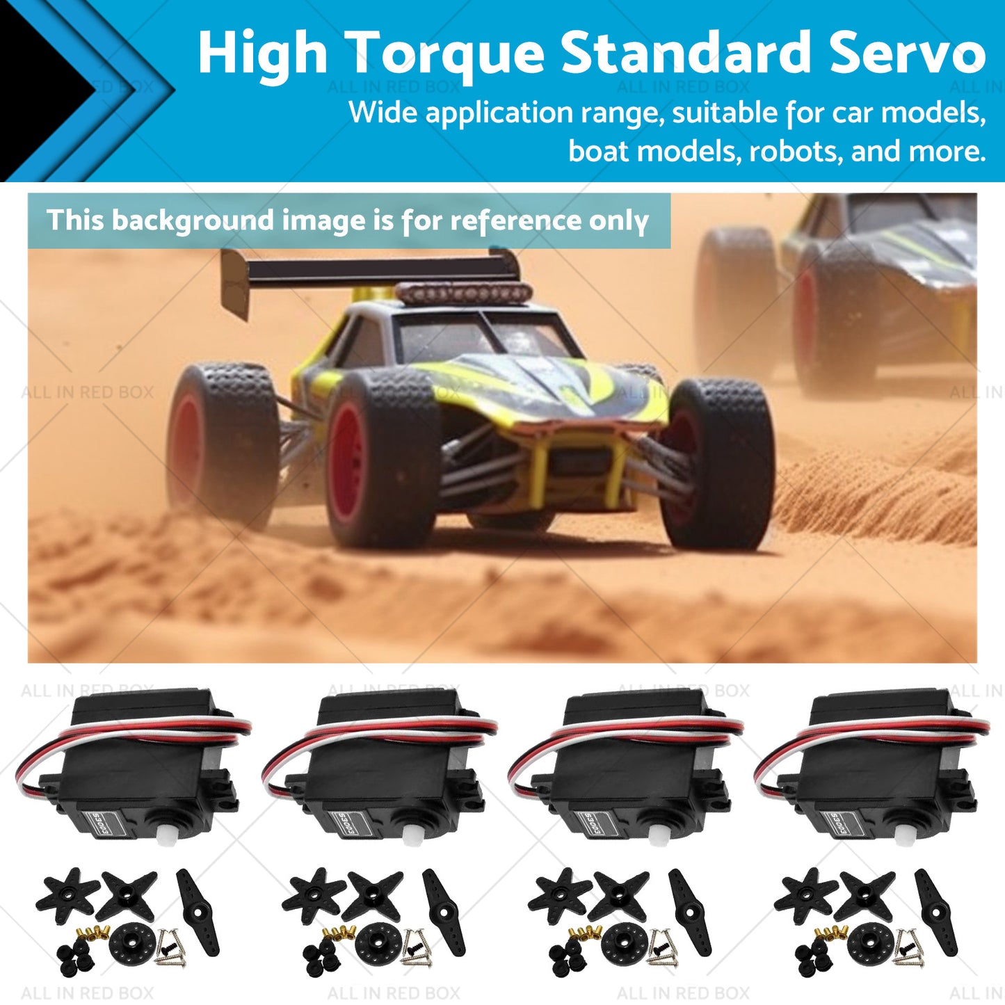 4x High Torque Standard Servos For Futaba S3003 RC Car Plane Boat Helicopter