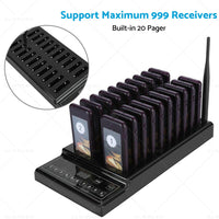 20 Restaurant Coaster Pager Guest Call Wireless Paging Queuing Calling System