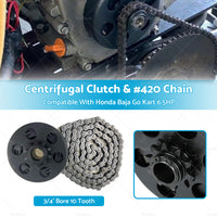 Centrifugal Clutch 3 or 4 inch  Bore 10 Tooth W or   420 Chain Suitable For Go Kart 6. 5HP