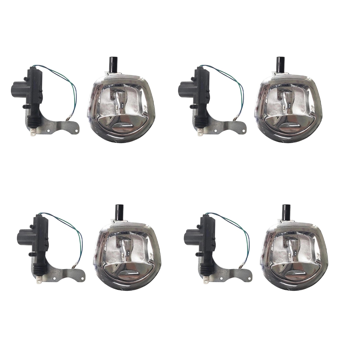 4 Set Chrome Power Operated Recessed Folding Whale Tail T-Lock Handle Toolbox