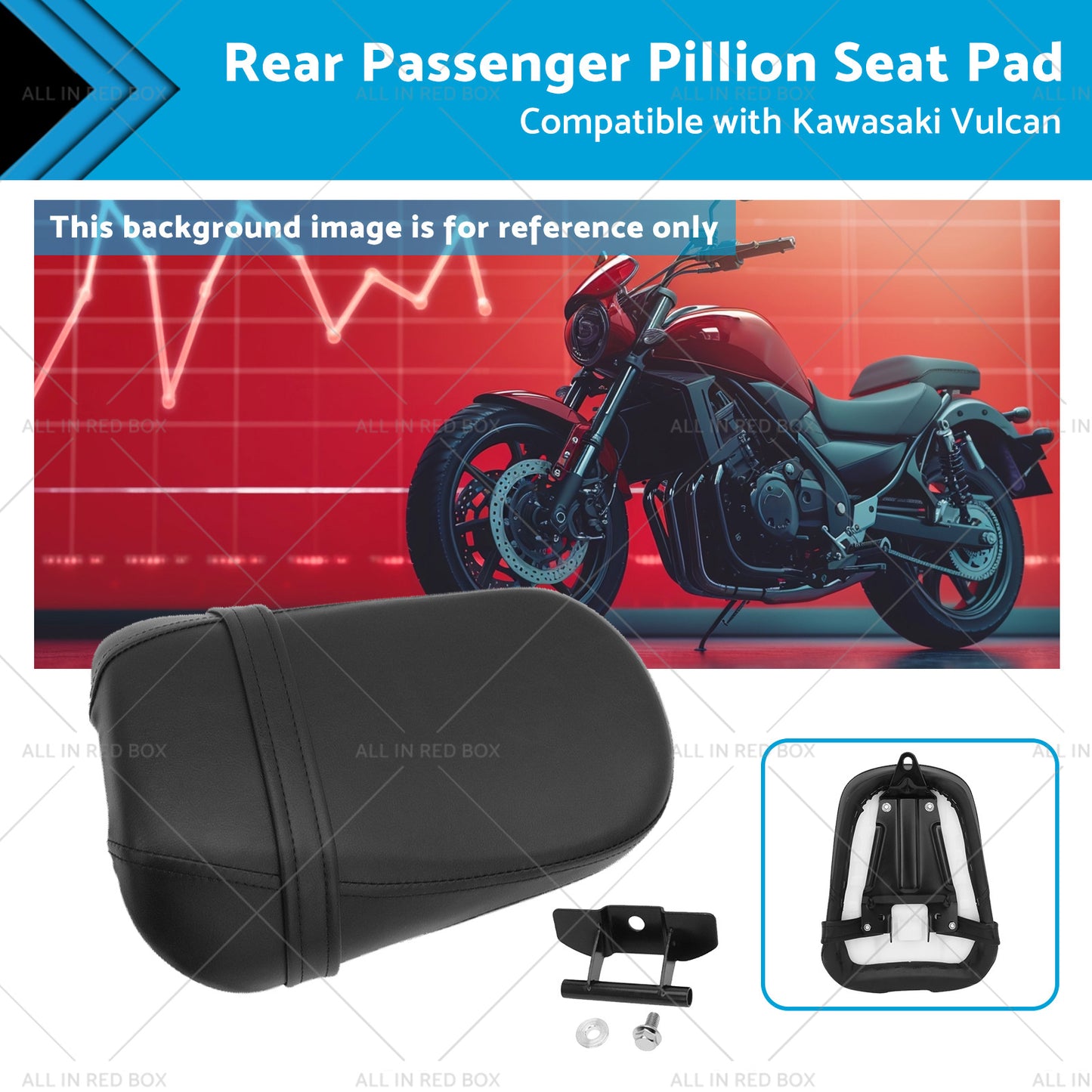 Rear Passenger Pillion Seat Pad Suitable for Kawasaki Vulcan VN650 S650 15-21