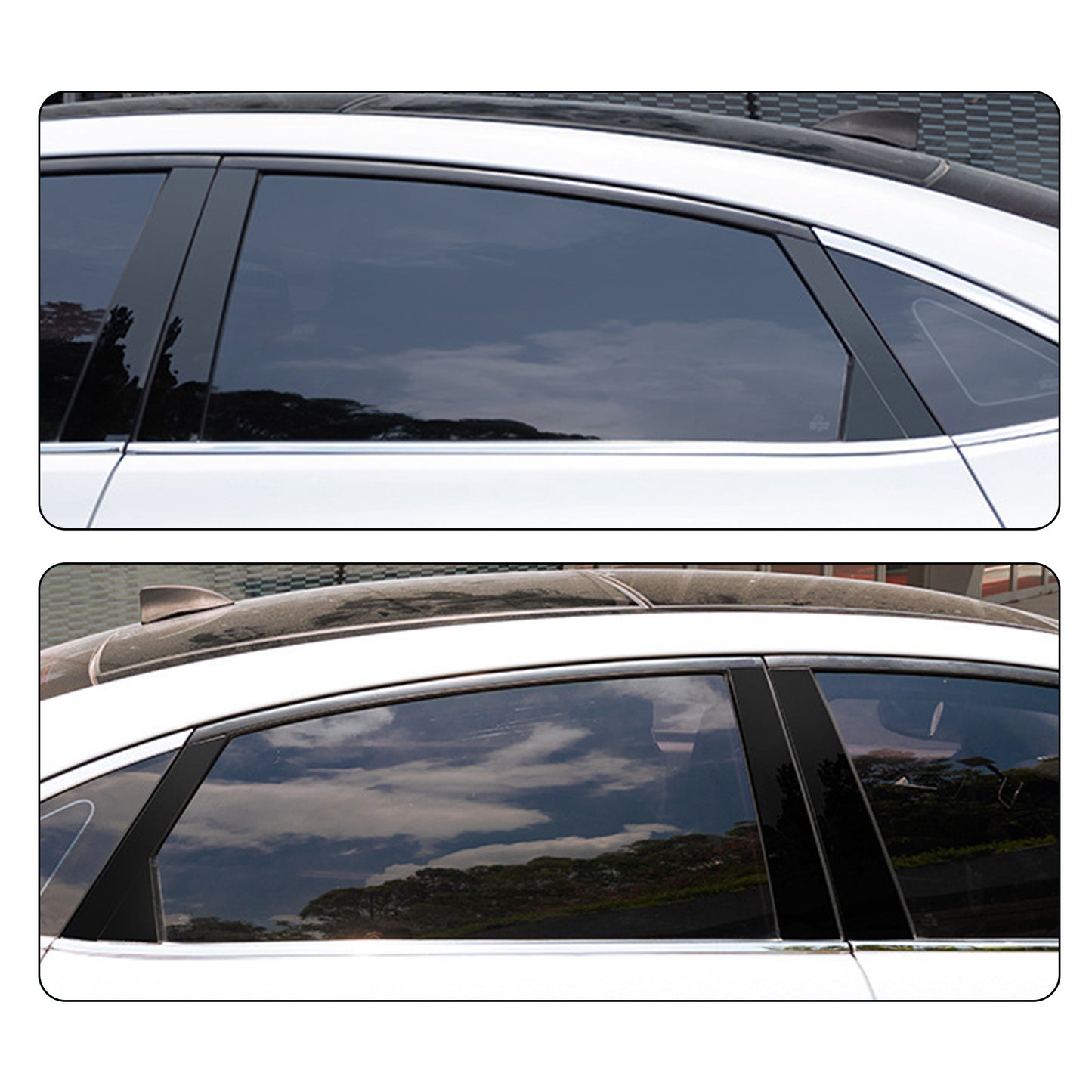 6x Black Pillar Post Cover Trims Suitable For Honda Civic 2022
