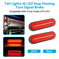 2X Tail Lights 18 LED Stop Flowing Turn Signal Brake Rear Truck Trailer ATV UTV