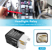 Headlight Relay 12V 4 Pins 90987-02006 Suitable For Toyota Landcruiser 60 70 80