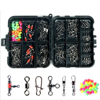 177Pcs Pro Fishing Accessories Kit w or  Tackle Box For Outdoor Swivels Hook Beads