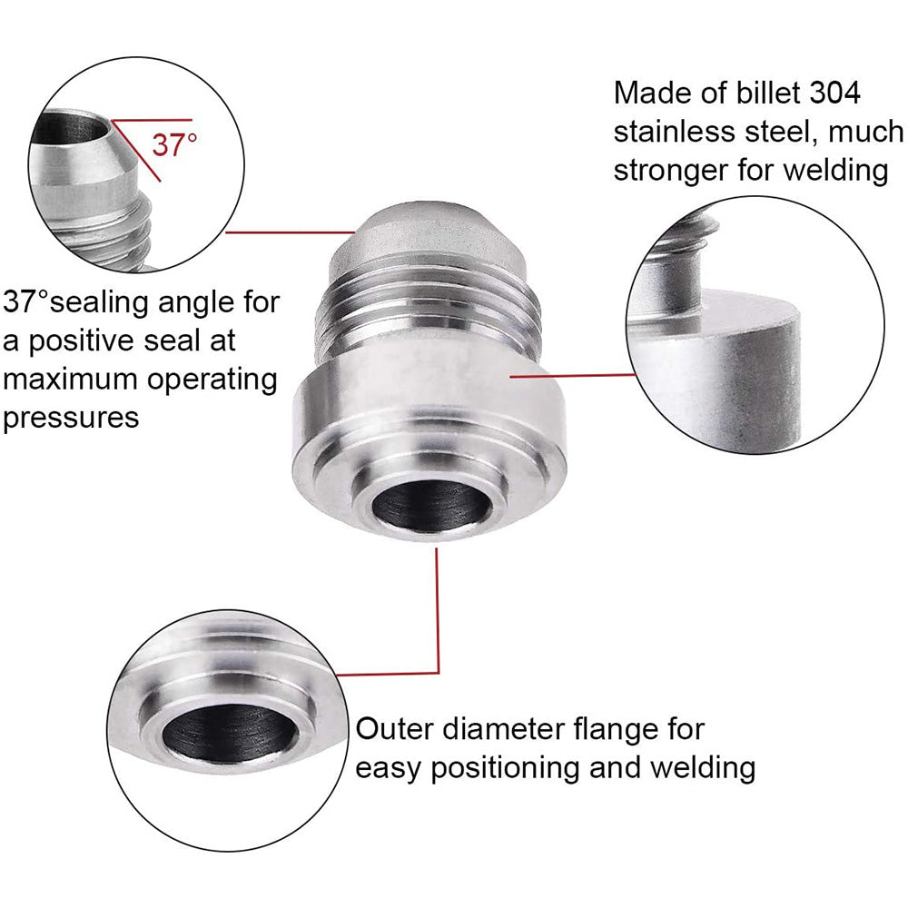 2x AN12 Male Aluminium weld on JIC bungs fitting -12AN JXSS032-12-A