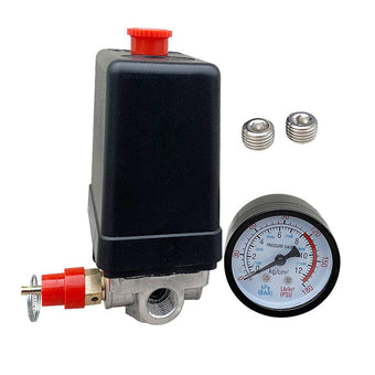 compare product Air Compressor Pressure Switch Manifold Regulator With Safety Valve Suitable For 175PSI ¡§C 4-Port