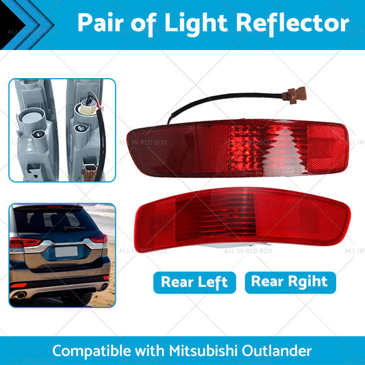 2pc Rear Bumper Bar Light Reflector Suitable for Mitsubishi Outlander 06-12 L+R