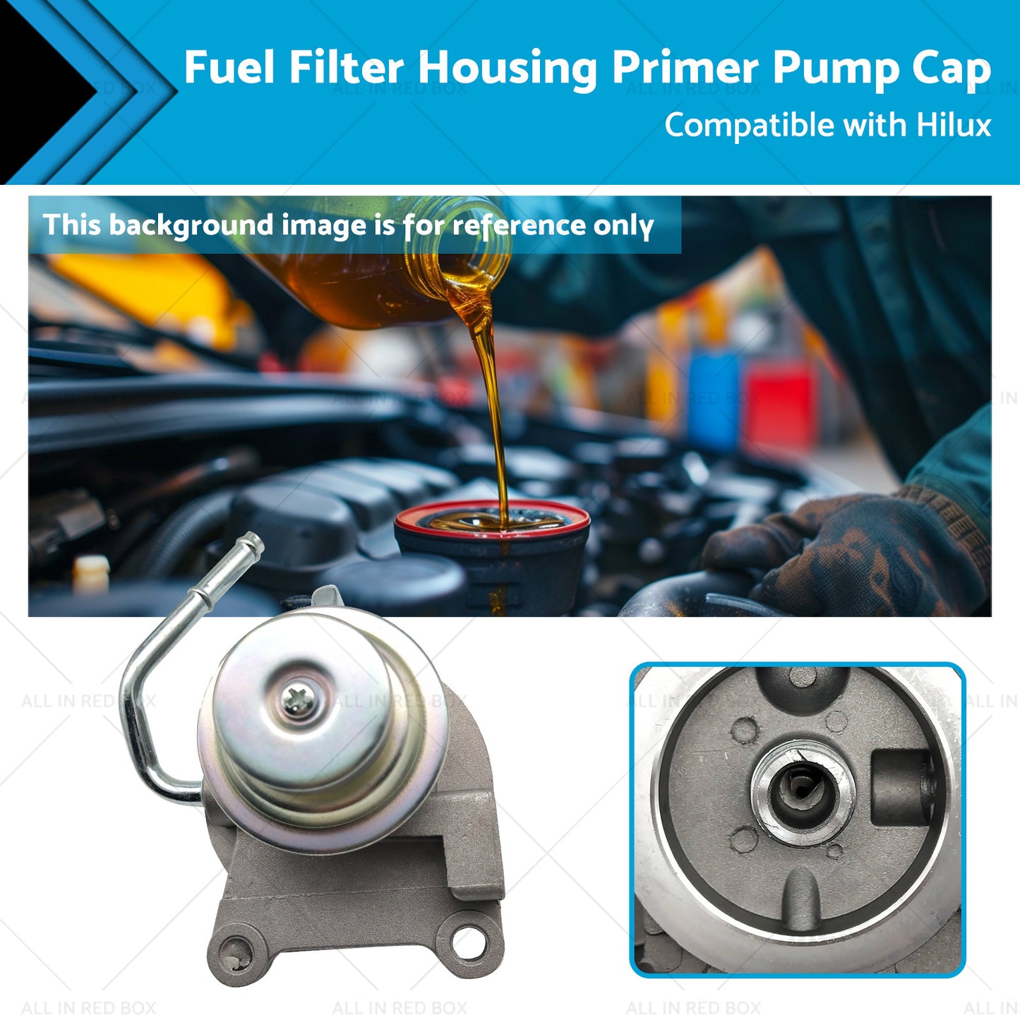 Fuel Filter Housing Primer Pump Cap Suitable for Hilux LN147 LN152 3. 0L 97-05