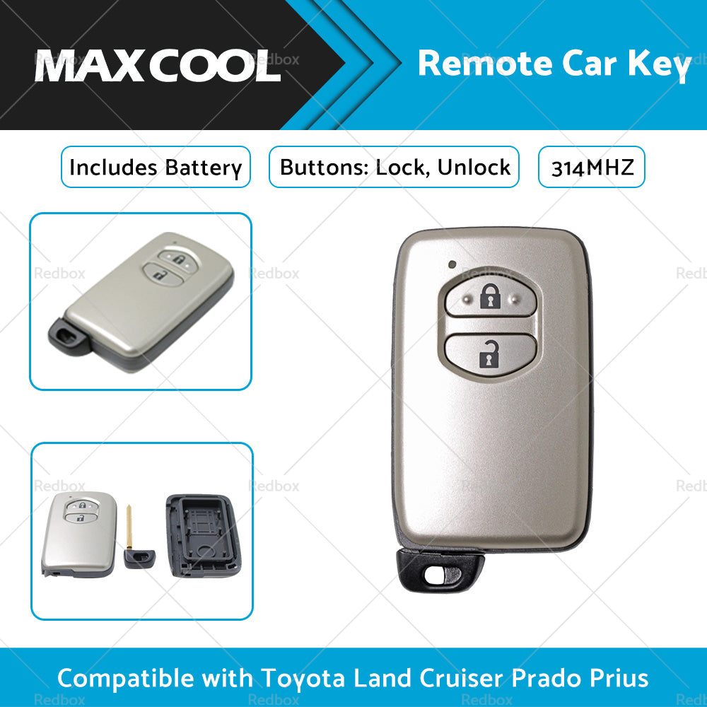 Complete Remote Car Key Suitable For Toyota Land Cruiser Prado 2 Buttons 314MHZ