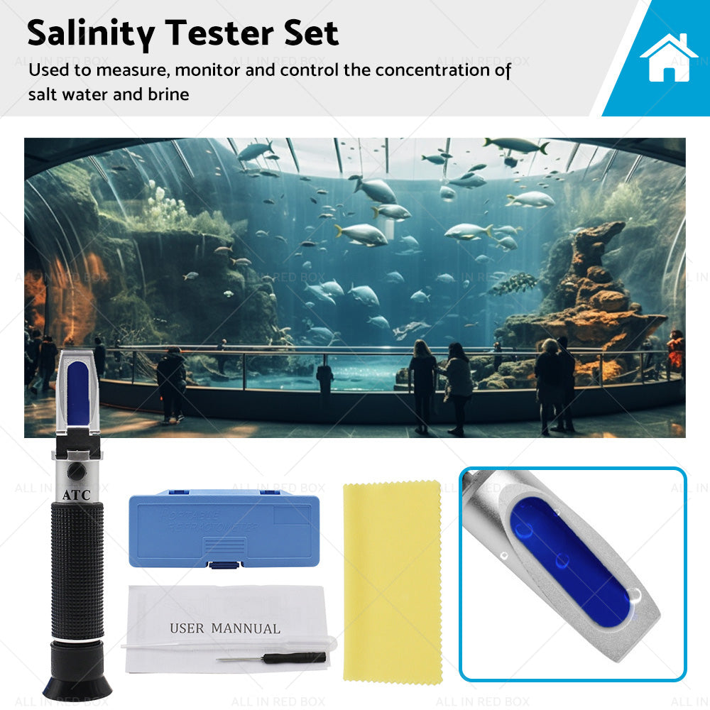 0-100percent Salinity Refractometer Meter Aquarium Sea Salt Water Tester for Aquarium