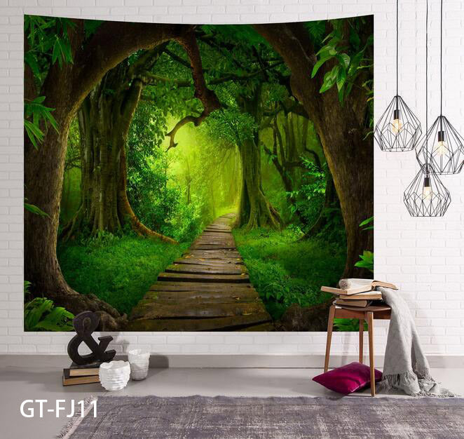 3D Forest Tree Tapestry Wall Hanging Bedspread Throw Blanket Mat Home DecorCloth