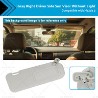 1x Gray Right Driver Side Sun Visor Suitable for 10-13 Mazda 3 BBM369-270C-75