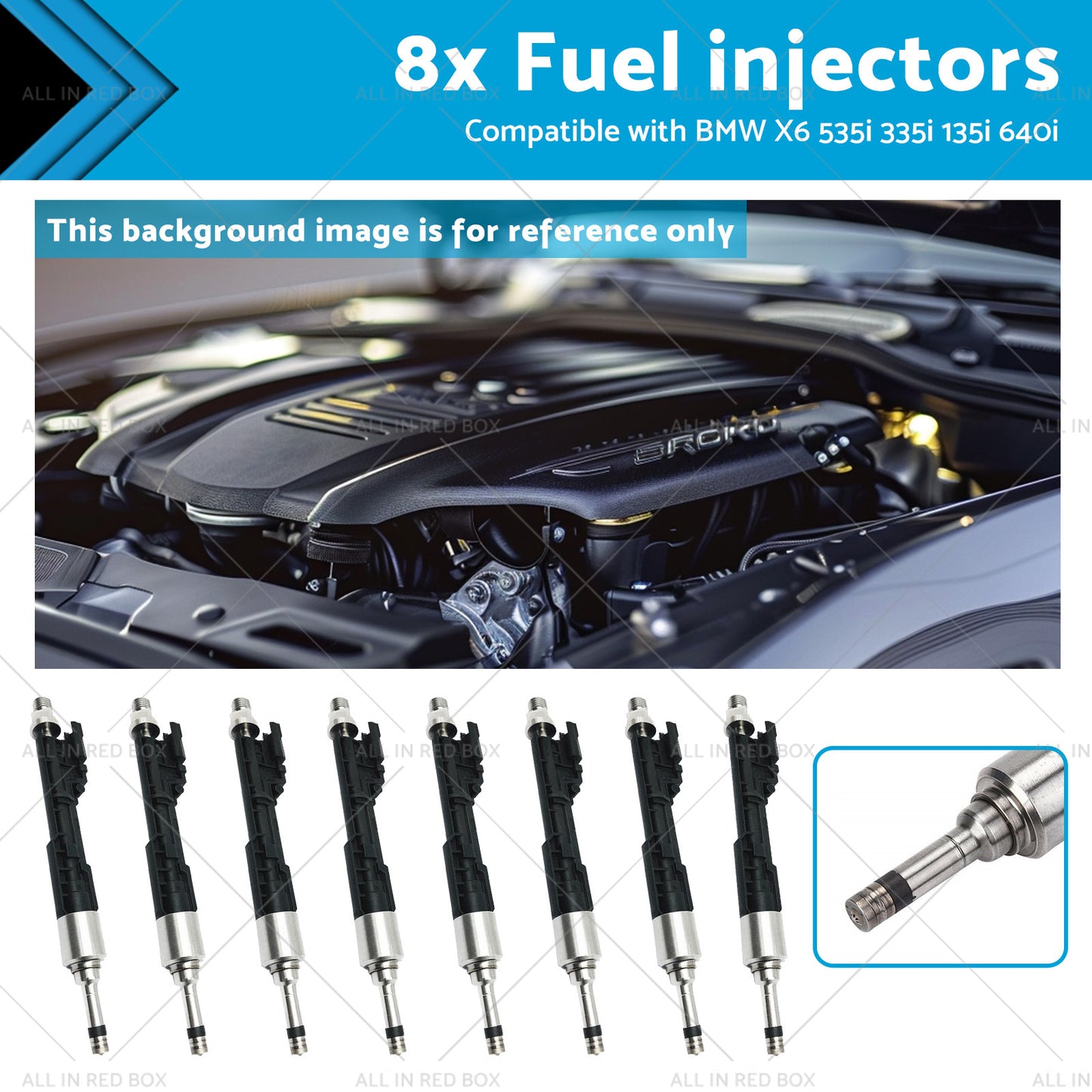 8x Fuel injectors Suitable for BMW X6 535i 335i 135i 3. 0L 13647597870 0261500109