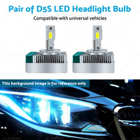 2pcs D5S LED Headlight Bulbs Conversion Kit Replace HID Xenon Lamps 6000K 90W