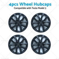 4PCS Matt Black Wheel Cover Hub Caps Rim Hubcap Suitable for Tesla Model 3