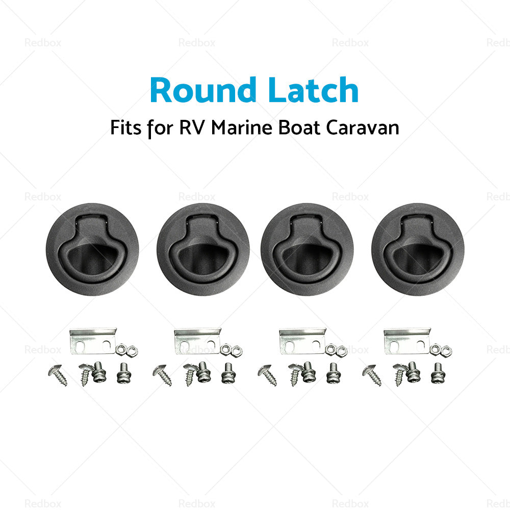 4x Round Flush Pull Slam Hatch Latch Door Lock Deck For RV Marine Boat Caravan