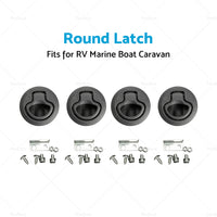 4x Round Flush Pull Slam Hatch Latch Door Lock Deck For RV Marine Boat Caravan