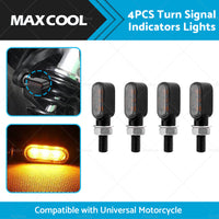 4x Motorcycle Indicators Turn Signal Blinkers Amber Mini LED Light Universal AU