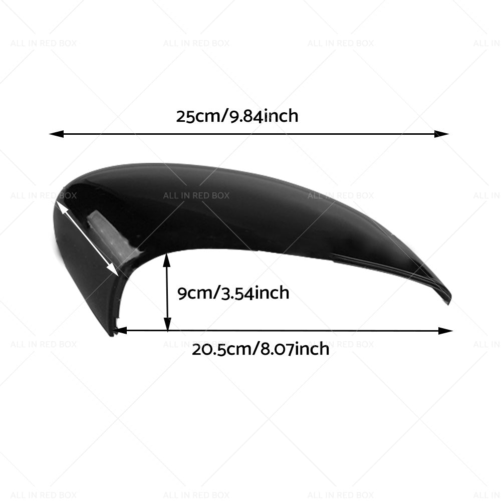 Left and Right Wing Mirror Cover Gloss Black Suitable For Ford Fiesta MK7 2008-2017