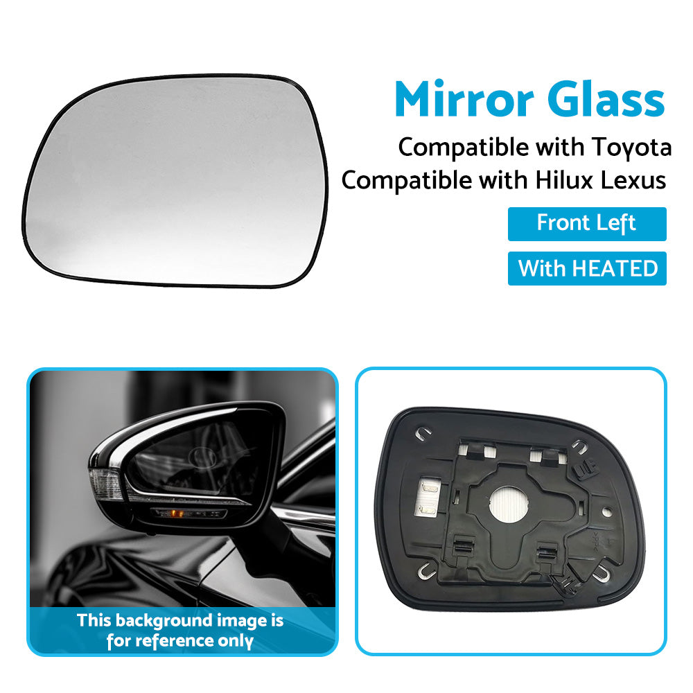 Left Side Mirror Glass Suitable for Lexus RX300 RX330 Toyota Hilux HEATED Convex