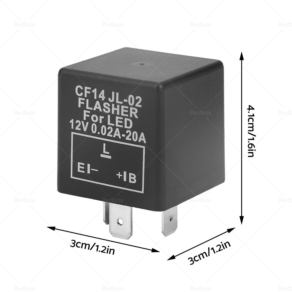 12V 3 PIN LED FLASHER RELAY UNIT FOR INDICATOR or BLINKER FLASH - POSITIVE ON RIGHT