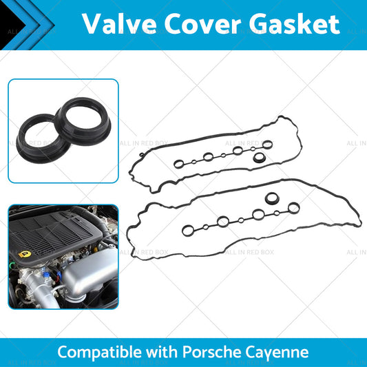 Left Right Valve Cover Gasket Spark Plug Seals Cam Gasket Suitable for Cayenne