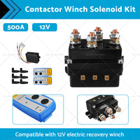 500A 12V HD Electric Contactor Winch Solenoid Twin Wireless Remote Recovery 4x4